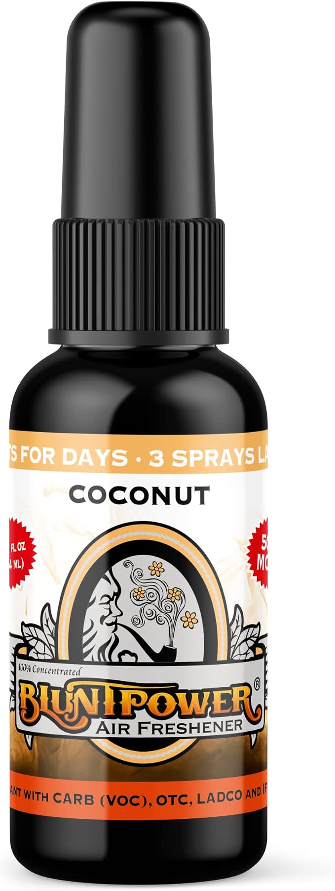 (Coconut, 1 Pack) Concentrated Air Freshener for Room and Car Spray - Oil-Based Diffuser Spray Bottle - Long-Lasting Bathroom Spray, Car Freshener, & Odor Eliminator Spray