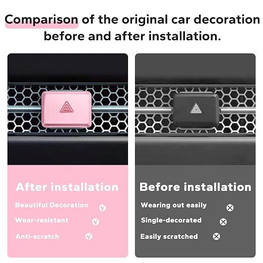 Polodunn for Honda Civic 2022-2025, for Accord/HRV/CRV 2023-2025, for Acura Integra 2023 2024 - Hazard Warning Light Push Button Cover, Emergency Flashers Trim Accessories (Pink)