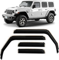 in-Channel Incredibly Durable Rain Guards for Jeep Wrangler JL 2018-2026/Gladiator 2020-2026, Original Window Deflectors, Vent Window Visors, Vent Deflector, 4 pcs. - 618405