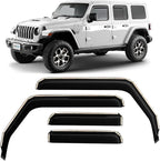 in-Channel Incredibly Durable Rain Guards for Jeep Wrangler JL 2018-2026/Gladiator 2020-2026, Original Window Deflectors, Vent Window Visors, Vent Deflector, 4 pcs. - 618405