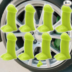 Prank Valve Stem Covers Creative Pencil Tire Valve Stem Caps Funny Glow in The Dark Universal Car Luminous Tire Stem Kit Dust Proof Covers Suitable for Cars,Bike,Trucks,Motor(Yellow 8pcs)
