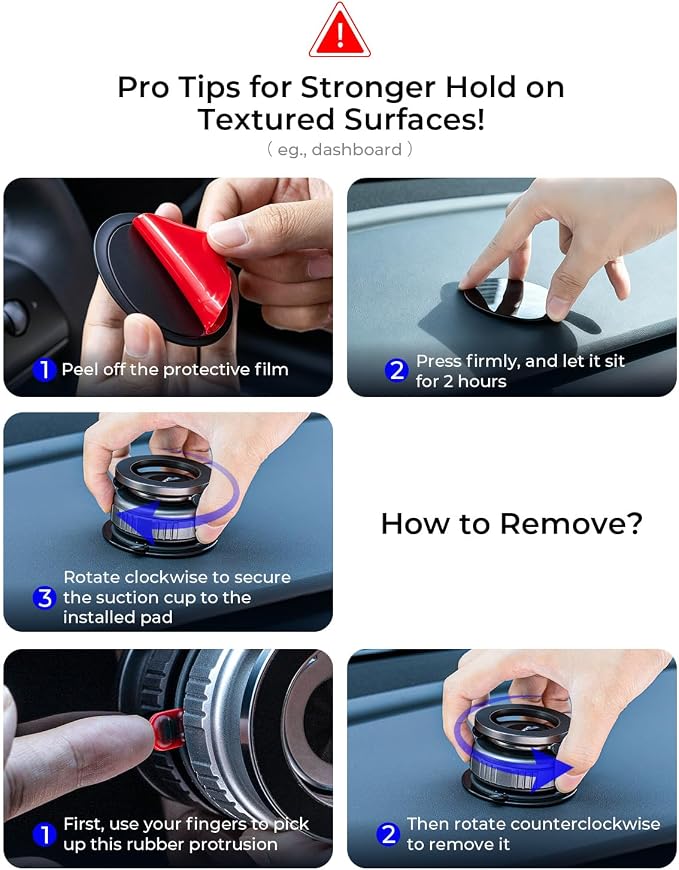 2-Pack【Upgraded】 for Magsafe Car Mount [119+LBS Suction & Metal] 360° Adjustable Magnetic Phone Holders for Your Car Cell Phone Vacuum Mount for Car Accessories for iPhone 17 16 Pro Max 15
