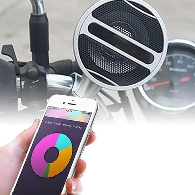 Motorcycle Speaker for ATV 3-inch Handlebar Sound System with Stereo FM Radio MP3 USB for Motorcycles and Electric Vehicles