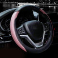 Steering Wheel Cover with Microfiber Leather for Car Truck SUV 15 inch (Pink)