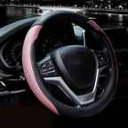 Steering Wheel Cover with Microfiber Leather for Car Truck SUV 15 inch (Pink)