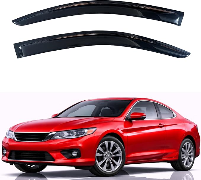KPY Rain Guards Fit for 2013-2017 Honda Accord Coupe, Out-Channel Window Visors Vent Wind Deflectors 2PC, Car Accessories for 13-17 Accord (Coupe Only)