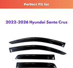 KPY Rain Guards Fit for 2022-2026 Hyundai Santa Cruz, Out-Channel Window Visors Vent Wind Deflectors 4PC, Truck Accessories for 22-26 Santa Cruz