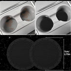 6 PCS Nappa Microfiber Leather Black Steering Wheel Cover Set, Breathable Fabric Steering Wheel Cover 14.5-15inch Universal, Car Center Console Cover, Seat Belt Cushion, Cup Holder Coaster