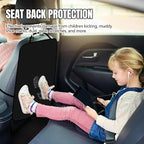 2PCS Kick Mats Back Seat Protector for Kids, Waterproof Oxford Cloth Car Back of Seat Protector, Seatback Cover for Car Front Seats, Protection Against Dirt Dust Mud Scratches (Black)