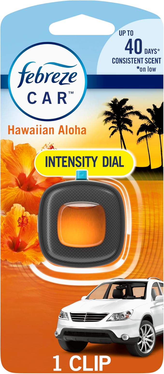 Car Odor-Fighting Air Freshener Vent Clip, Hawaiian Aloha, 1 count,.06 oz