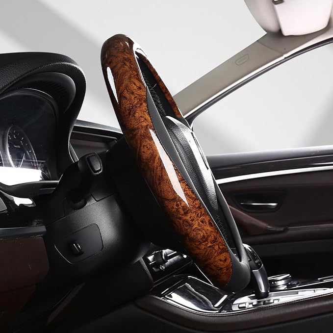 16 inch Steering Wheel Cover for Ford F150 F250 F350 Ram 4Runner Tacoma Tundra Range Rover, Car Wood Grain Steering Wheel Cover Men Women, Anti-Slip, Comfortable, Odorless