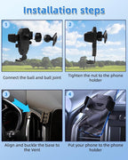 PZK Car Phone Mount for Chevy quinox 2018-2023 Accessories Custom Air Vent | Auto Lock Car Phone Holder Fixed Clip Vent One Button Release Hands Free 360° Rotation Cell Phone Automobile Cradles