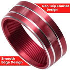 Audio Air Conditioning Button Cover Decoration Twist Switch Ring Trim for Jeep Wrangler JK JKU Patriot 2011-2018, Compass 11-16, Liberty 08-12, Dodge Challenger 08-14 Interior Accessories (Red 3PCS)