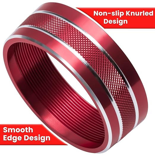 Audio Air Conditioning Button Cover Decoration Twist Switch Ring Trim for Jeep Wrangler JK JKU Patriot 2011-2018, Compass 11-16, Liberty 08-12, Dodge Challenger 08-14 Interior Accessories (Red 3PCS)
