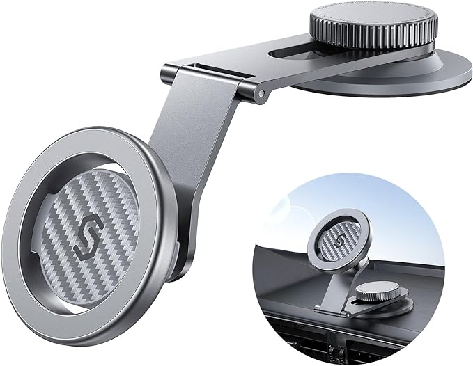 Fits MagSafe Car Mount for Universal Dashboard & Tesla Screen,Kevlar Silver Magnetic Phone Holder for Car,Super Stable Magnetic Car Phone Mount for iPhone 17 Pro Max 16 15 14 13 12&All Phones