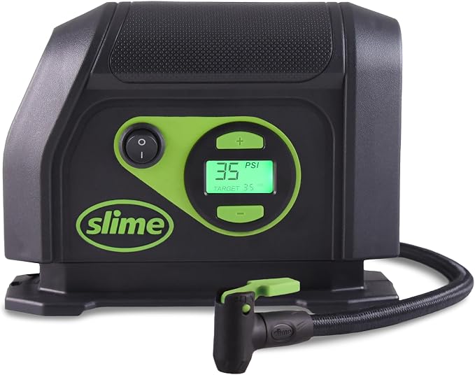 40088 Tire Inflator, Portable Car Air Compressor, Inflate Right automatic shut off, with Digital 99 psi Display, Long Hose and LED Light, 12V, 6 min inflation