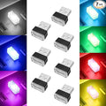 7 Pieces Car Ambient Lighting Kit USB LED Atmosphere Lamp with 7 Color Options Rechargeable Multicolor Interior Night Light for Car Truck Van SUV and Laptop Decor