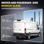 Driver and Passenger Upper Side Heated Mirror Glass Compatible with 2015-2025 Ford Transit 150 250 350 2023-2025 E-Transit Replace CK4Z17K707B CK4Z17K707D