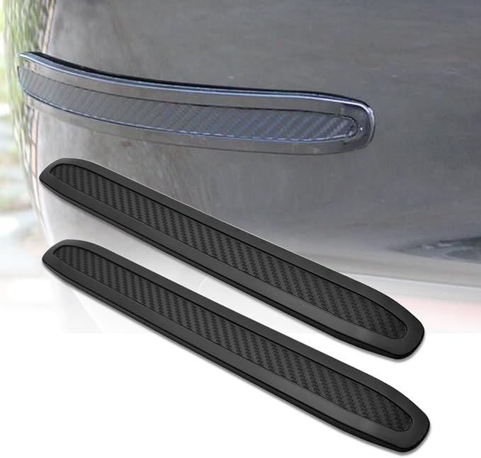 runmade 4Pcs Universal Car Truck SUV Rear Bumper Guard Side Anti-Scratch Protector Trim Black Rubber Strips (270mm x 30mm x 5mm)
