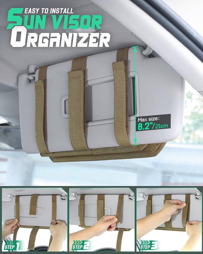 Tactical Car Sun Visor Organizer, Fit Cars Trucks SUV Jeeps Patrols | Tactical Car Sun Visor Organizer, Fit Cars Trucks Suv Jeeps Patrols