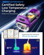 【Upgraded】 125W USB C Car Charger Super Fast Charging for iPhone 16, [PD65W & QC60W][All Metal] Cigarette Lighter Car Charger,Dual Port for iPhone 16 15 Pro iPad Samsung S25/S24 MacBook-Purple