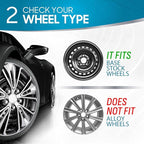 16 Inch Hubcaps Set of 4 – OEM Replacement Snap-On Wheel Rim Covers - Universal Fit Car Wheel Cover for Cars, Trucks, SUV, Vans Durable ABS Black & Silver 10-Spoke Hub-Cap Car Accessories Exterior