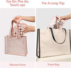 Clear Makeup Bag - TSA Approved Toiletry Bag for Carry-on & Checked Luggage, Water Resistant Car Storage Organizer with Reinforced Seams