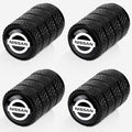 4pcs Tire Valve Stem Caps, Compatible with Nissan Series Stem Cap Universal Car Air Cover Car Accessories for Cars, SUV, Truck, Motorcycles （Black）