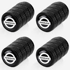 4pcs Tire Valve Stem Caps, Compatible with Nissan Series Stem Cap Universal Car Air Cover Car Accessories for Cars, SUV, Truck, Motorcycles （Black）