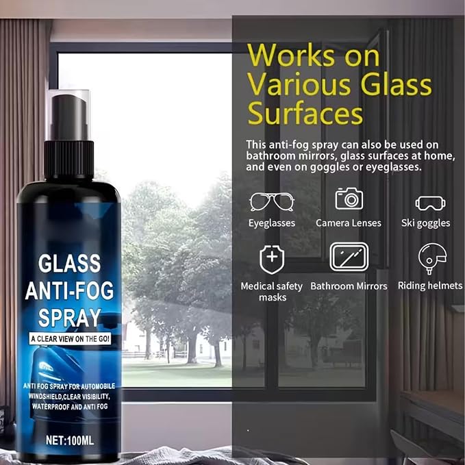 Anti Fog Defogging Sprayed for Car Windshield and Helmet Clear Enhancement Long Lasting Formulas Prevents Fog Accumulation Car Glass Anti Fog