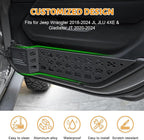 MAIKER 4PCS Metal Front Rear Door Storage Box Compatible with 2018-2025 Jeep Wrangler JL JLU 4XE & 2020-2025 Gladiator JT, Insert Organizer Box Pockets for Replace Sagging Nets, Black