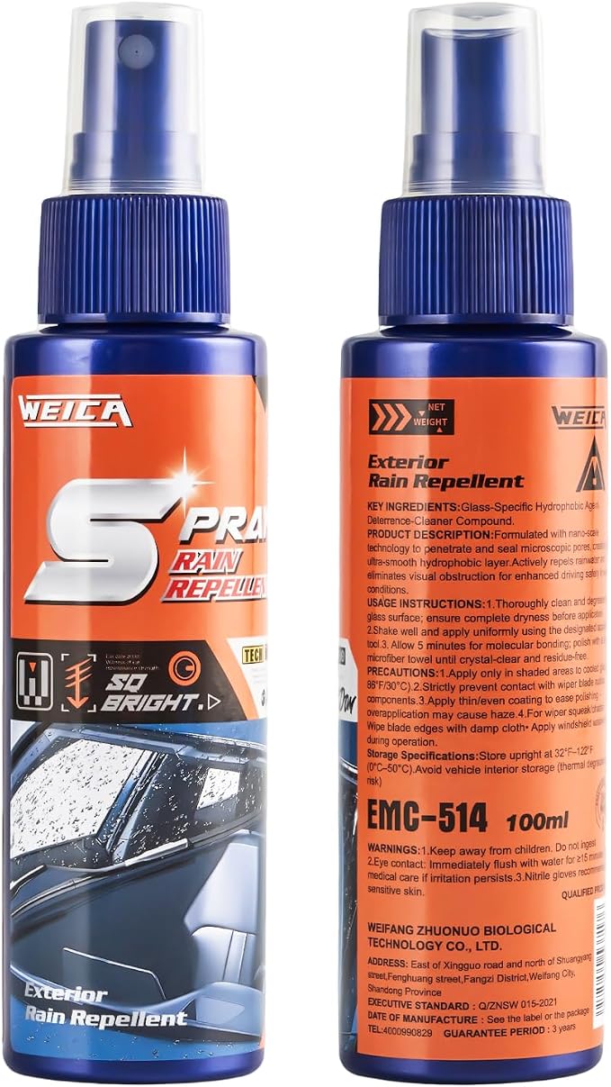 Spray Rain & Fog Defense Duo: Hydrophobic Rain Repellent & Anti-Fog Interior Spray for Car Windows, Windshield & Motorcycle Visors | Long-Lasting Bead Effect, 72-Hr Fog Prevention
