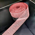 4PCS Bling Car Door Edge Guards Protector, Diamond Auto Side Door Anti-Collision Crash Strip Sticker, Crystals Vehicle Anti-Scratch Bumper Tape, Universal for SUV Truck Pickup (Red)