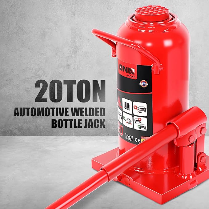 20 tons / 44092 lbs Lifting Automotive Welded Hydraulic Bottle Jack for Repair Vehicle, Pickup, Truck, w/Manual Handle, Red,TOOLS-00362