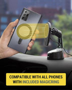 MPQ6 Magnetic Phone Holder for Car Dashboard/Windshield, 15W Wireless Fast Car Charger Stand, Hands Free Cell Phone Mount Compatible with iPhone 17/16/15/14/13/12 Series & MagSafe Case