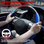 2pcs Carbon Fiber Anti-Skid Steering Wheel Cover, Waterproof & Segmented Butterfly Design, Universal 99% Vehicle Wheel Cover Protector, Car Interior Accessories (Blue-2pcs)