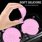 4 Pack Silicone Car Cup Holder Coaster – 2.75 Inch Non-Slip Drink Mat, Universal Fit for Most Vehicles – Cute & Functional Auto Accessories (Pink)