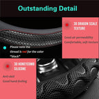 Small Size Steering Wheel Cover Great Grip with 3D Honeycomb Anti-Slip Design, 14 Inch (Black/Red Stitch)