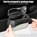Car Trash Can, Car Garbage Bin with Lid & Handle - Leak-Proof Mini Trash Can for Car, Truck, SUV - Essential Car Accessories for Organization (White)