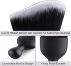 Car Detailing Brushes, Car Interior Dust Sweeping Soft Brush, Soft Bristles Brush Cleaning Tool for Automotive Dashboard, Air Conditioner Vents, Computer, Scratch Free(Black with White)