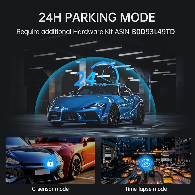 4K Rear View Mirror Camera, 10'' 4K Mirror Dash Cam with 1080P Backup Camera, Dash Cam Front and Rear for Car with Voice Control, 24H Parking Mode, Night Vision, 32GB SD Card Included