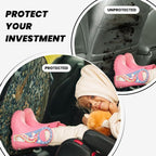 William Morris Greenery Forest Animals Pheasant Fox Blue Green Floral Car Seat Back Kick Protectors Kick Mats With Storage Pockets For Vehicles To Protect From Dirt Mud Scratches 2 Pack