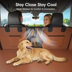 XL Hard Bottom Dog Car Seat Cover for Back Seat, 58"x69" Waterproof PU Leather Hammock with Side Flaps, Non-Slip Protector for Full-Size Trucks & SUVs, Supports Up to 450 lbs – Brown