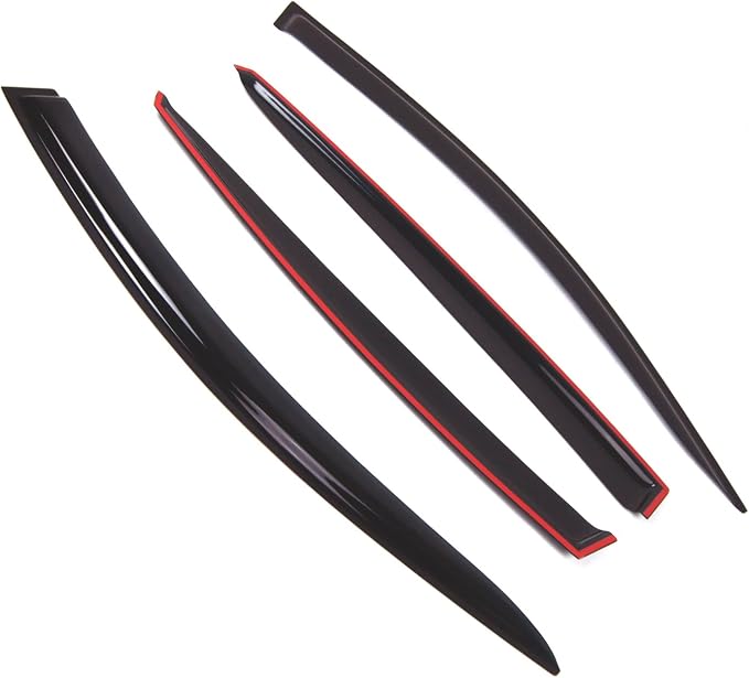 WD2-563 Dark Smoke 4 Pcs Set Window Visor (Outside Mount) Deflector Rain Guard Compatible with 2010-2015 Kia Optima