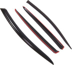 WD2-563 Dark Smoke 4 Pcs Set Window Visor (Outside Mount) Deflector Rain Guard Compatible with 2010-2015 Kia Optima