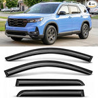 2023-2026 Tape-On Rain Guards for Honda Pilot Side Window Deflector Visors LX Sport EX-L TrailSport Touring Elite Smoke Tinted Vent Shades 2024 2025