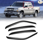 Window Visors for 01-07 Chevy Silverado/GMC Sierra, Rain Guards Vent Deflector Shade Smoke for 00-06 Chevy Suburban/GMC Yukon XL, 02-06 Cadillac Escalade/Chevy Avalanche for Crew Cab, 4PCS