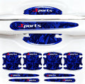 8PCS Car Door Handle Scratch Protectors, 3D Patterned Carbon Fiber-Marking，Anti Scratch,Universal for Most Cars (Blue)