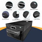 Trunk Organizer for SUV, Sturdy Car Organizer, Non-Slip Bottom, Folded Storage Organizer for Sedan, Van, Jeep, Grocery, Car Accessories, Large 3 Compartments, Art Black,32"×13"×10.6"