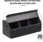 Leather Car Trunk Organizer,Durable Collapsible Adjustable Compartments Cargo Storage,Extra Large Capacity,AK-151